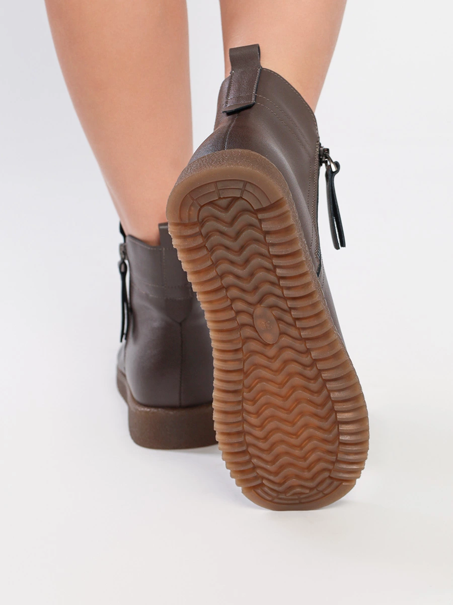 Ботинки коричневого цвета с боковой молнией